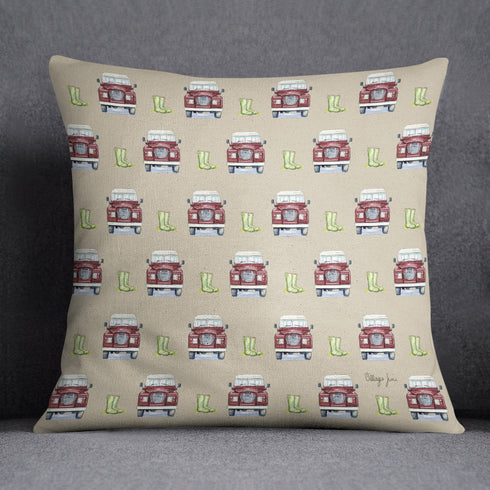Red Landy and Welly Cushion